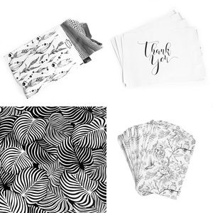 Mix of 100 different black and white polymailers